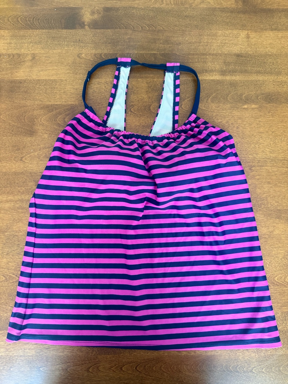 Merona Pink and Navy Striped women’s Swim Tankini